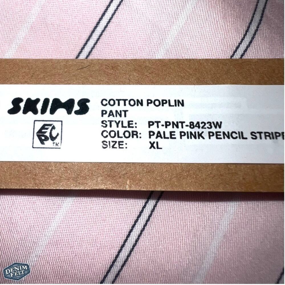 SKIMS COTTON POPLIN STRAIGHT LEG PANT | LIMITED EDITIONPALE PINK PENCIL STRIPE - Picture 9 of 10